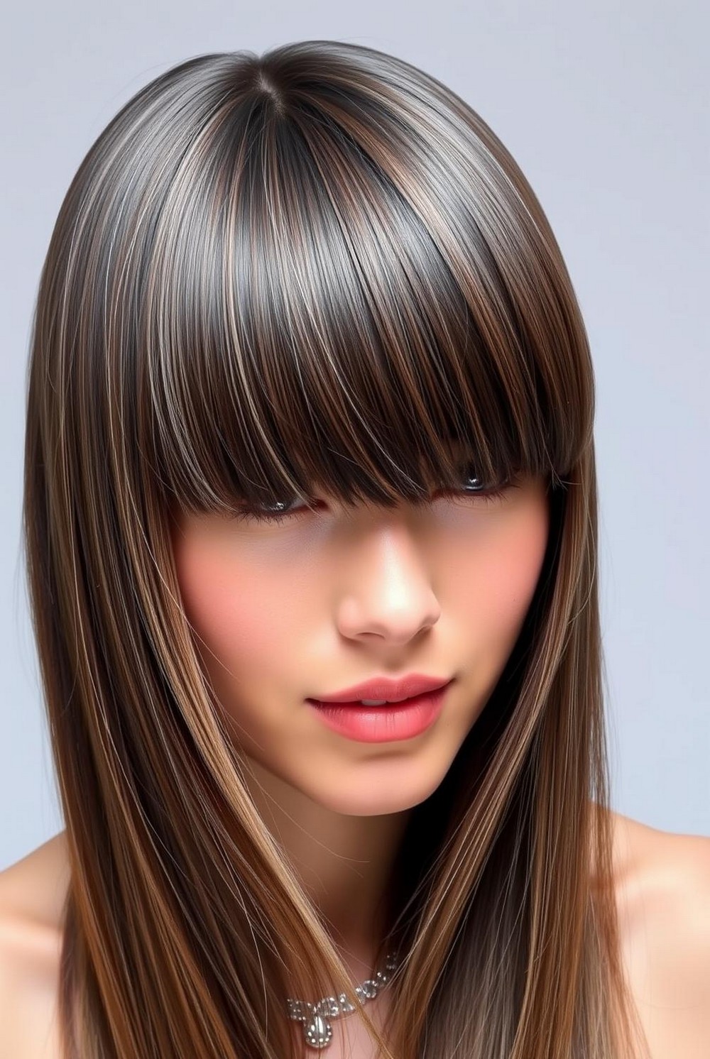 Soft Curtain Bangs That Blend Into Length