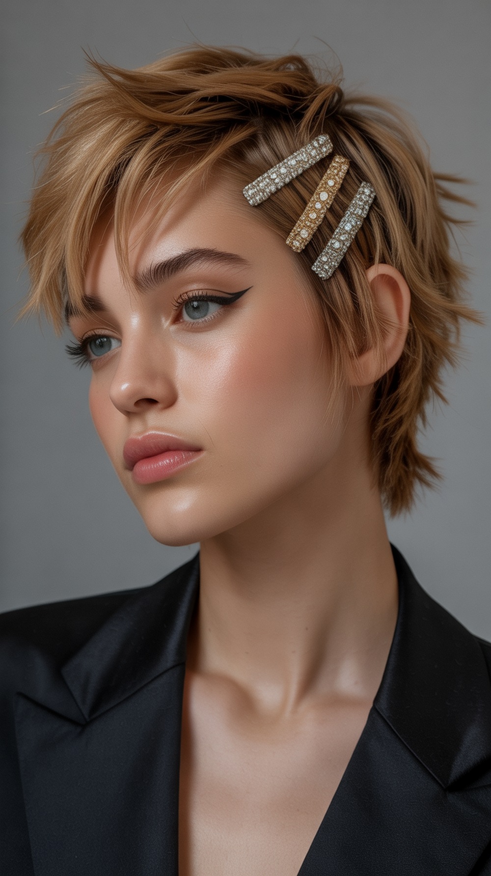 Tousled Pixie with Gem Clips