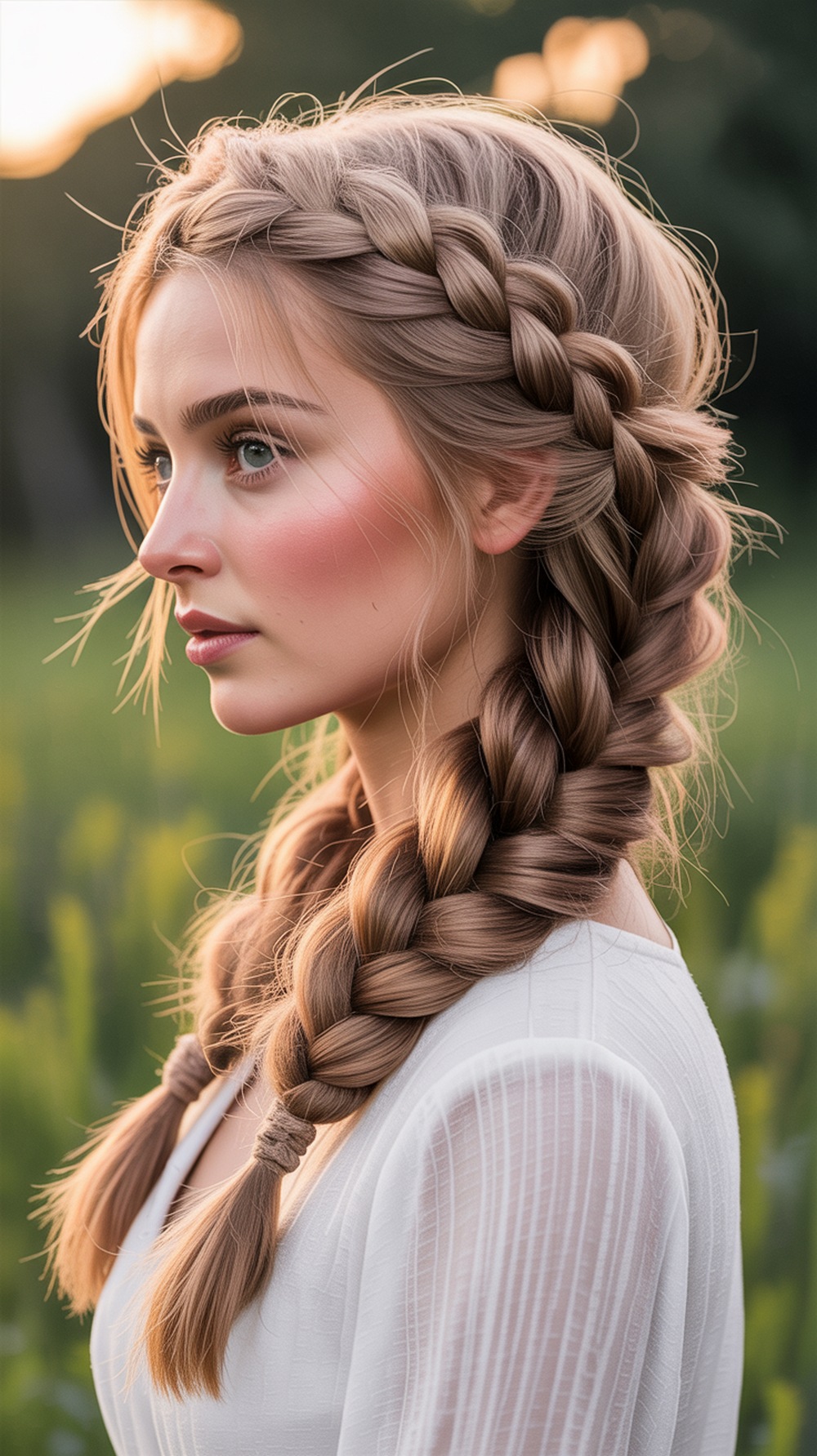 Twisted Crown Braid Half Up