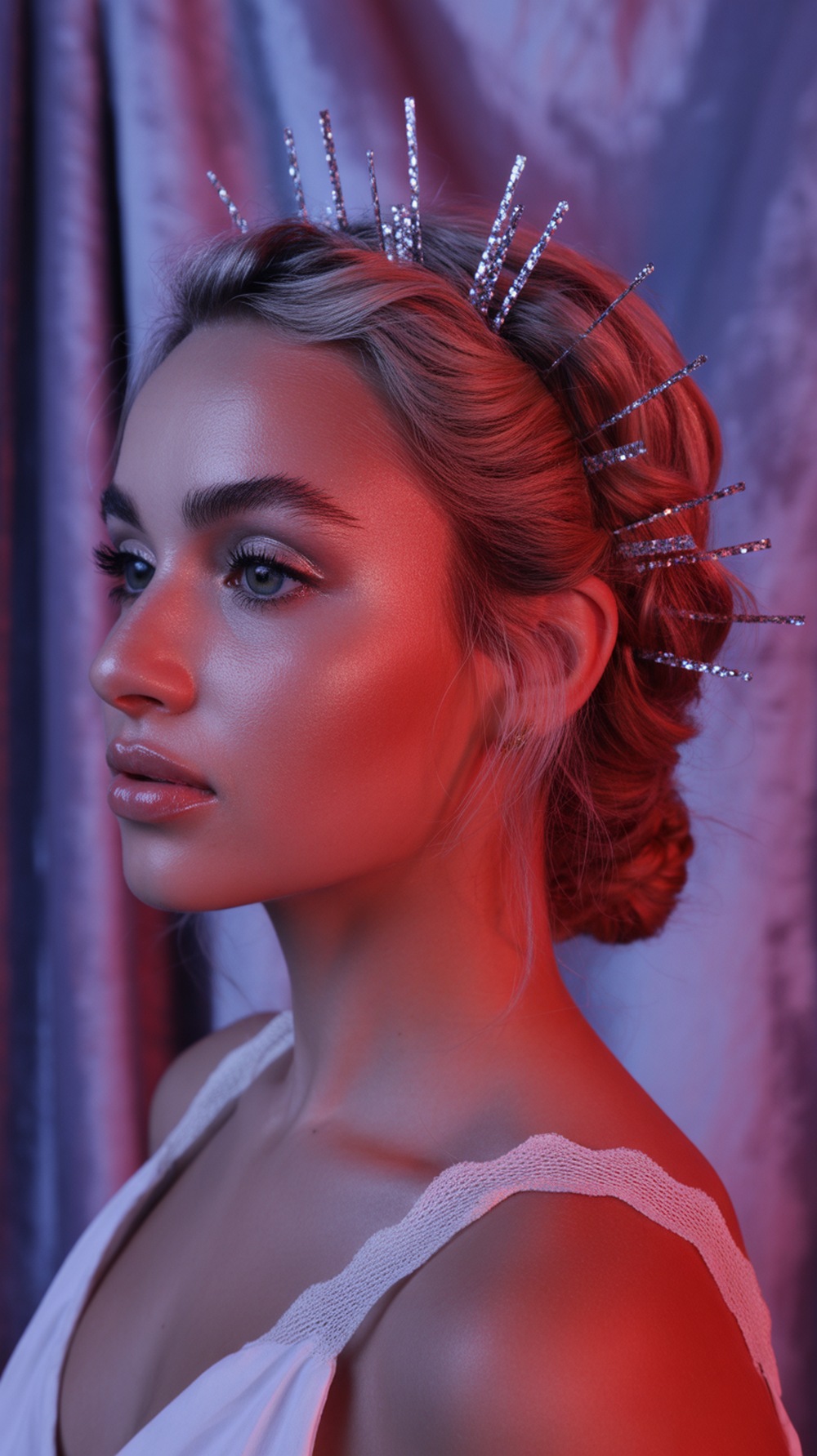 Twisted Crown with Glitter Pins