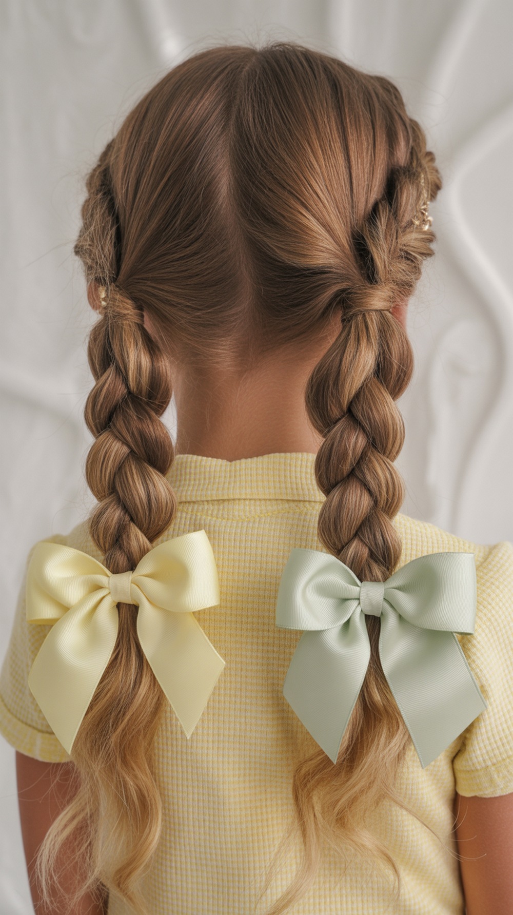 Twisted Pigtails with Ribbons