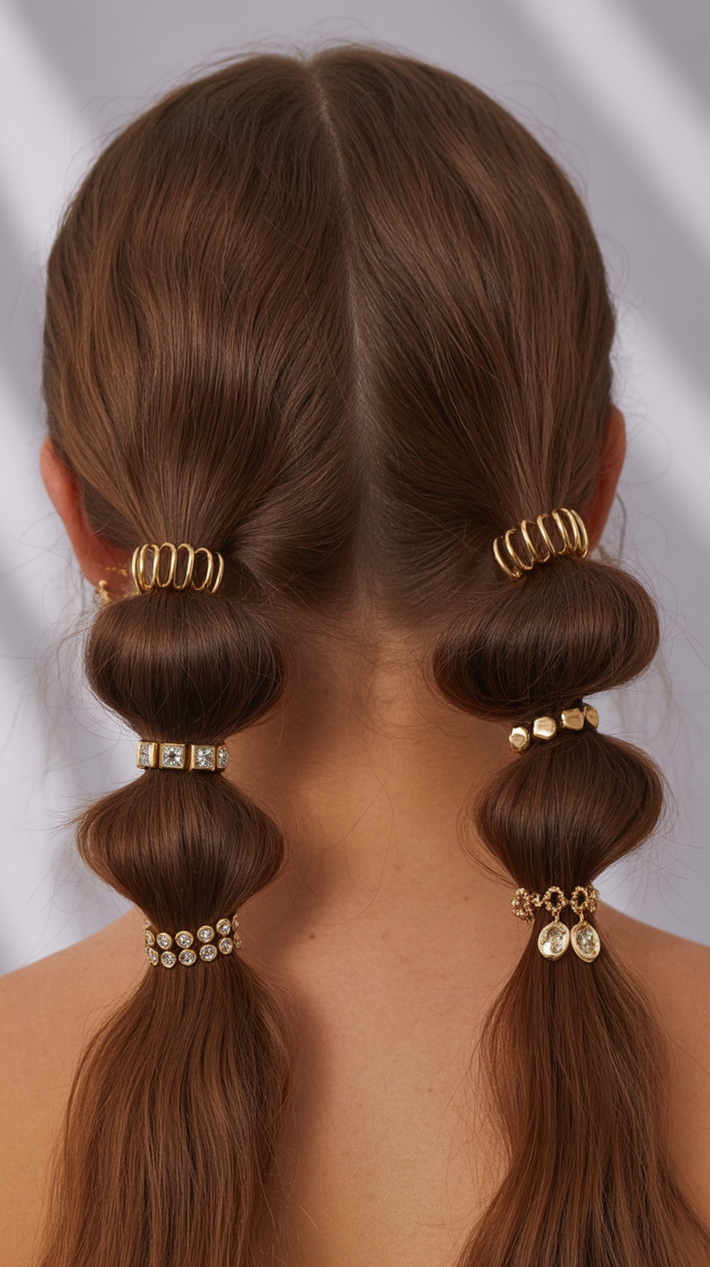 Twisted Puffs with Hair Jewelry
