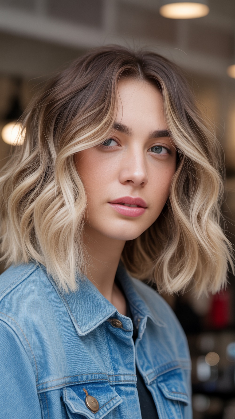 Wavy Lob with Light Ends