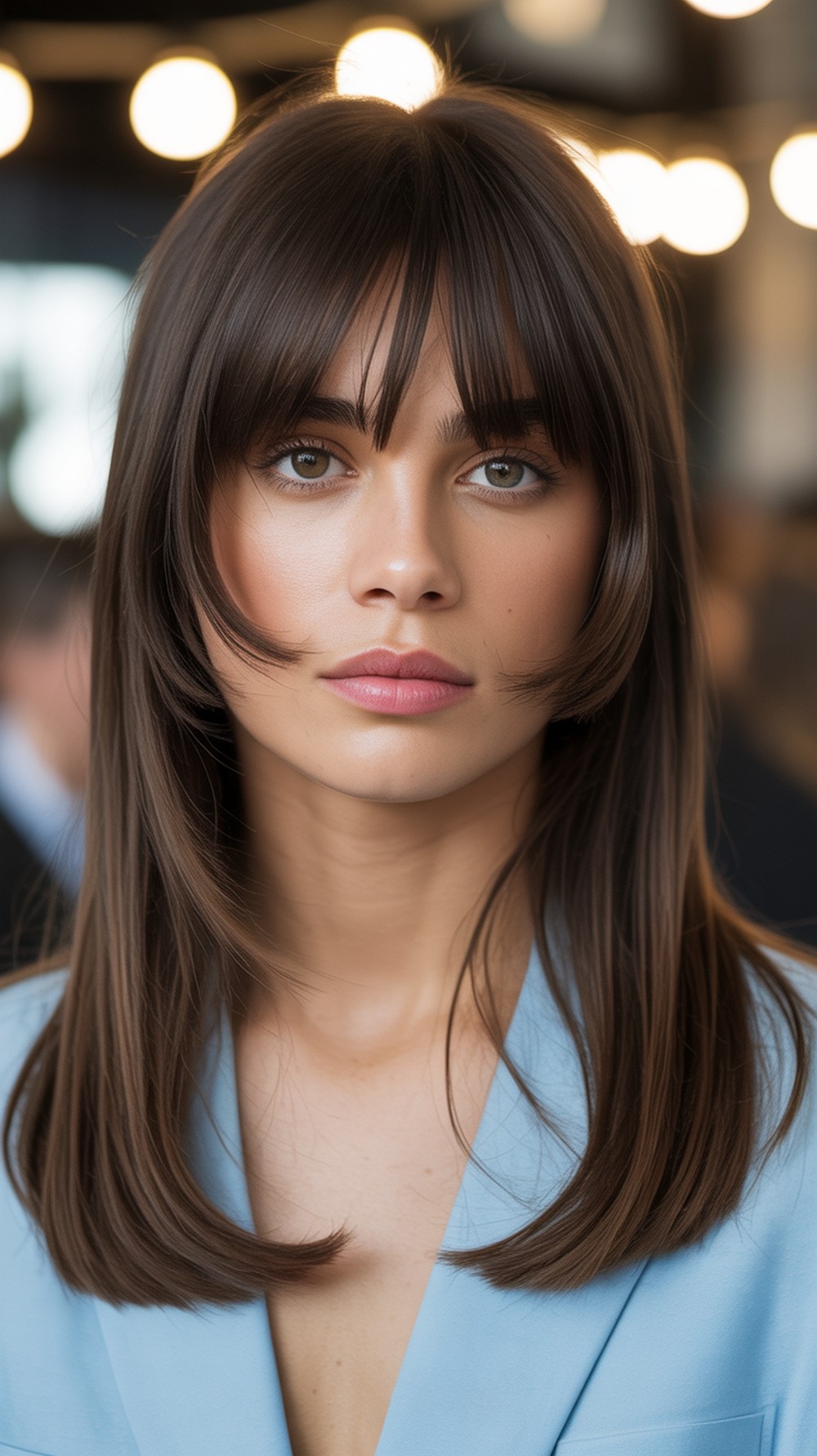 Curtain Bangs with Straight Ends