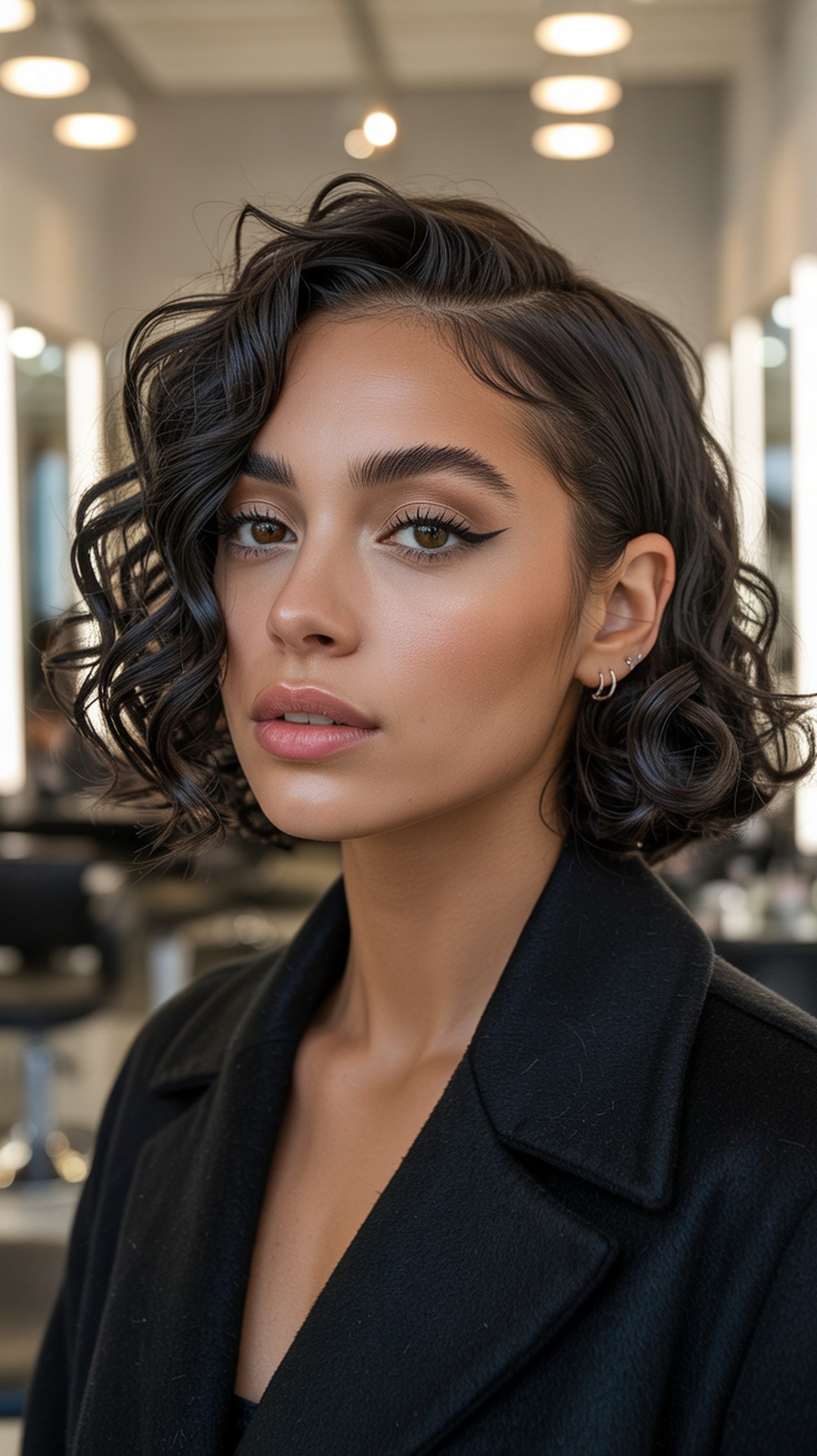 Defined Ringlet Lob with Side Part