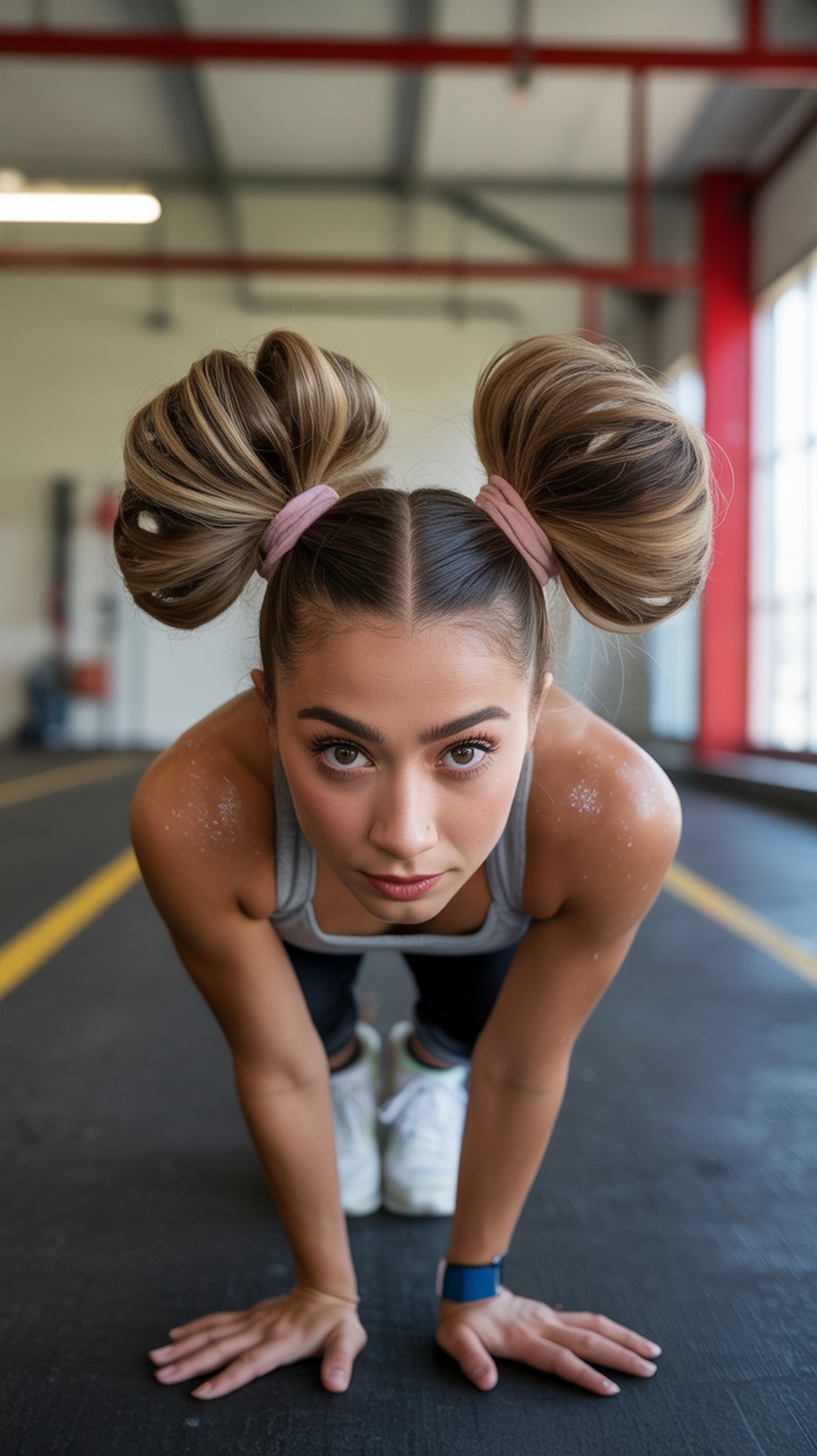 Space Buns Volleyball Hairstyles for Playful Stability