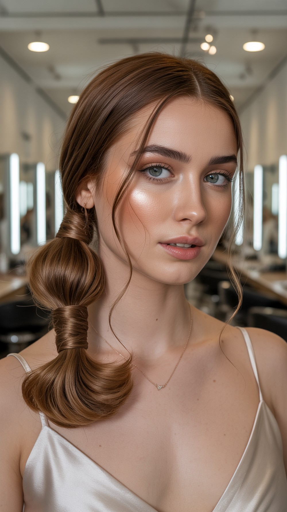 Twisted Low Pony with Wrap