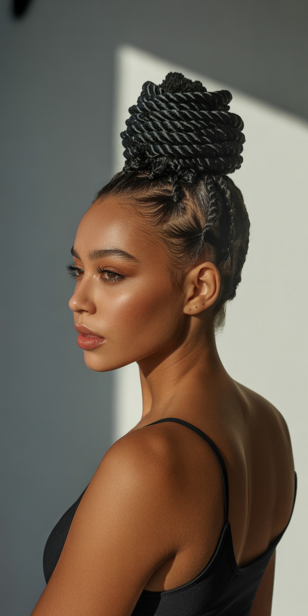 Twisted Rope Bun Hairstyle