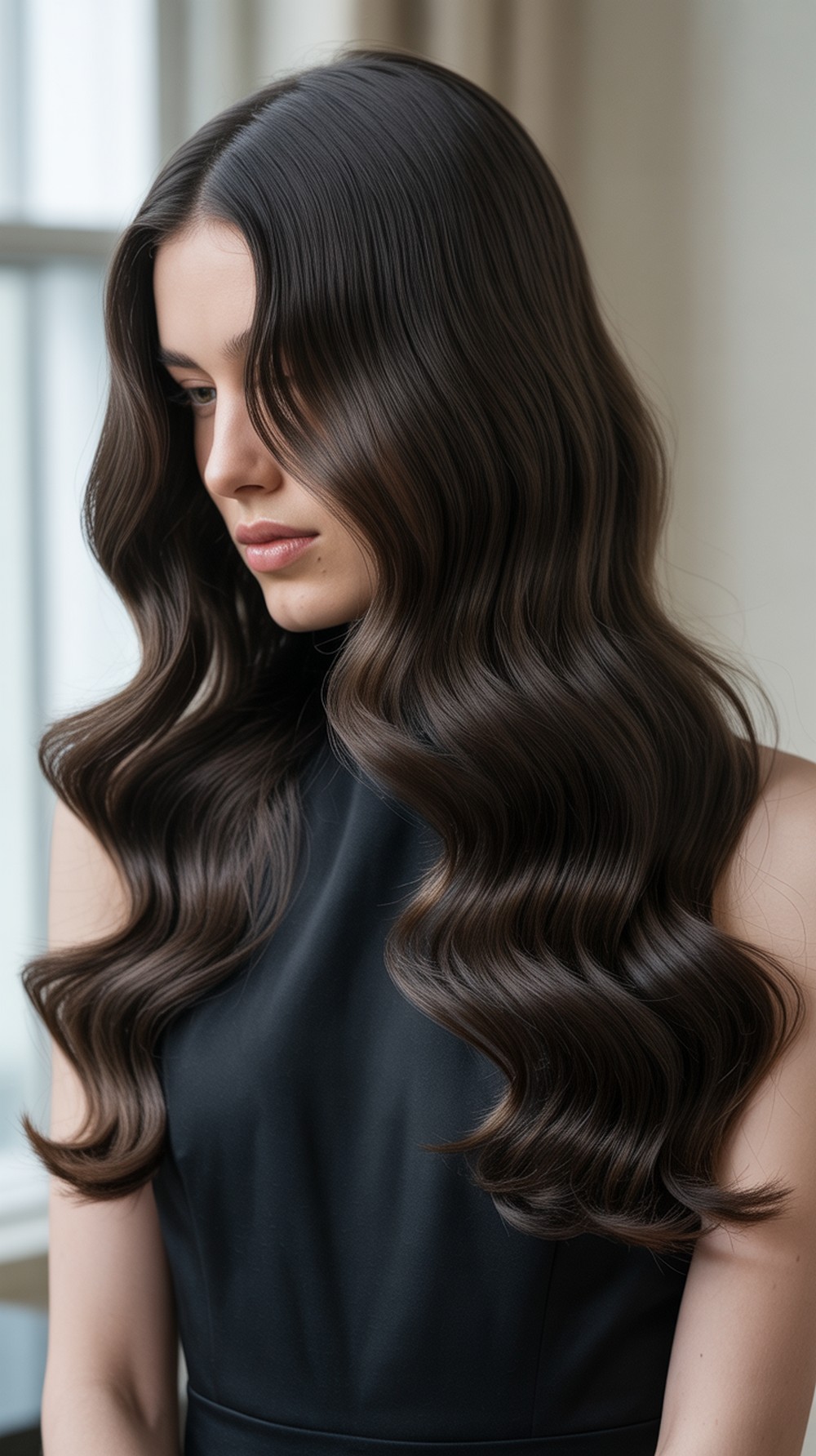 Black Velvet Waves with Widow’s Peak Part