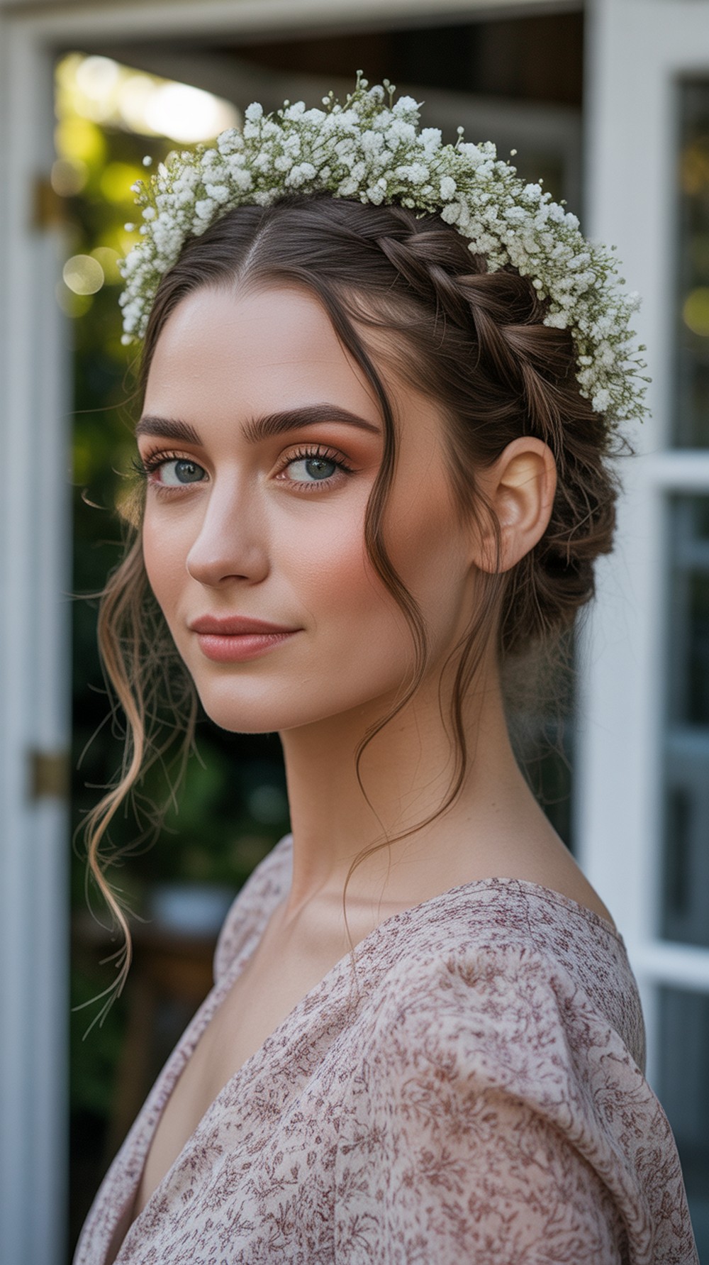 Boho Loose Waterfall with Baby’s Breath