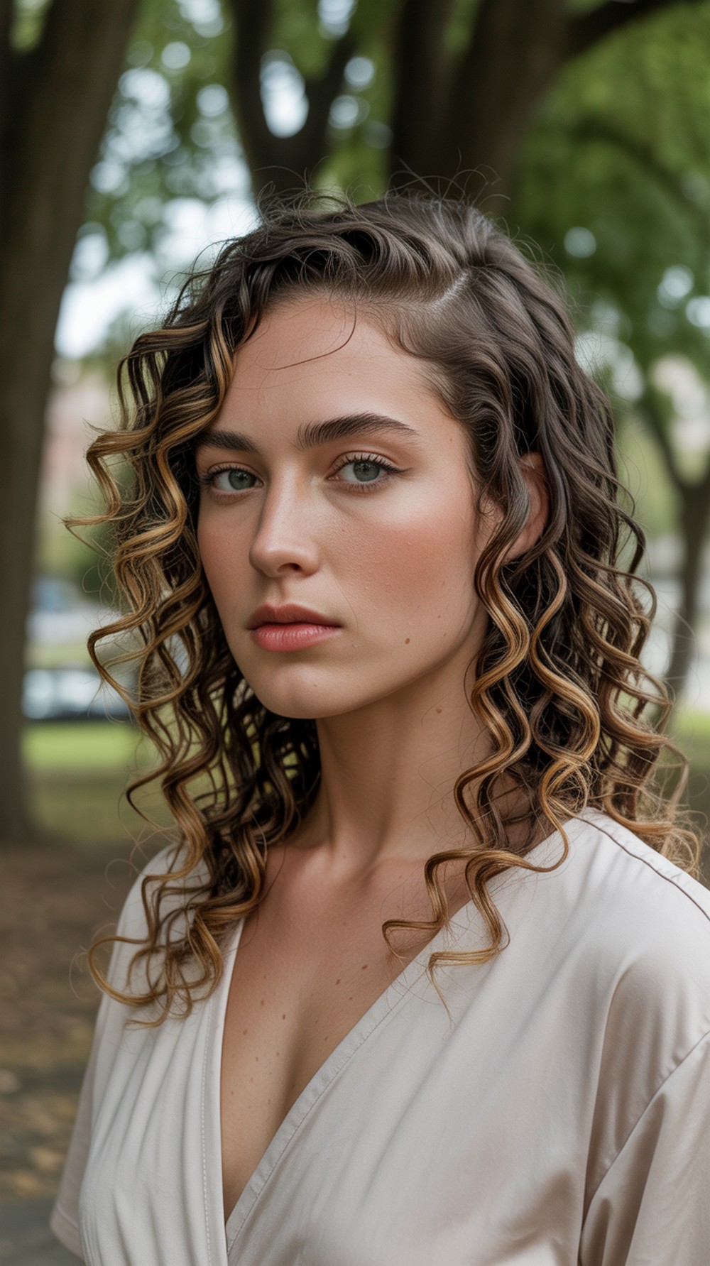 Bronzed Balayage On Curls