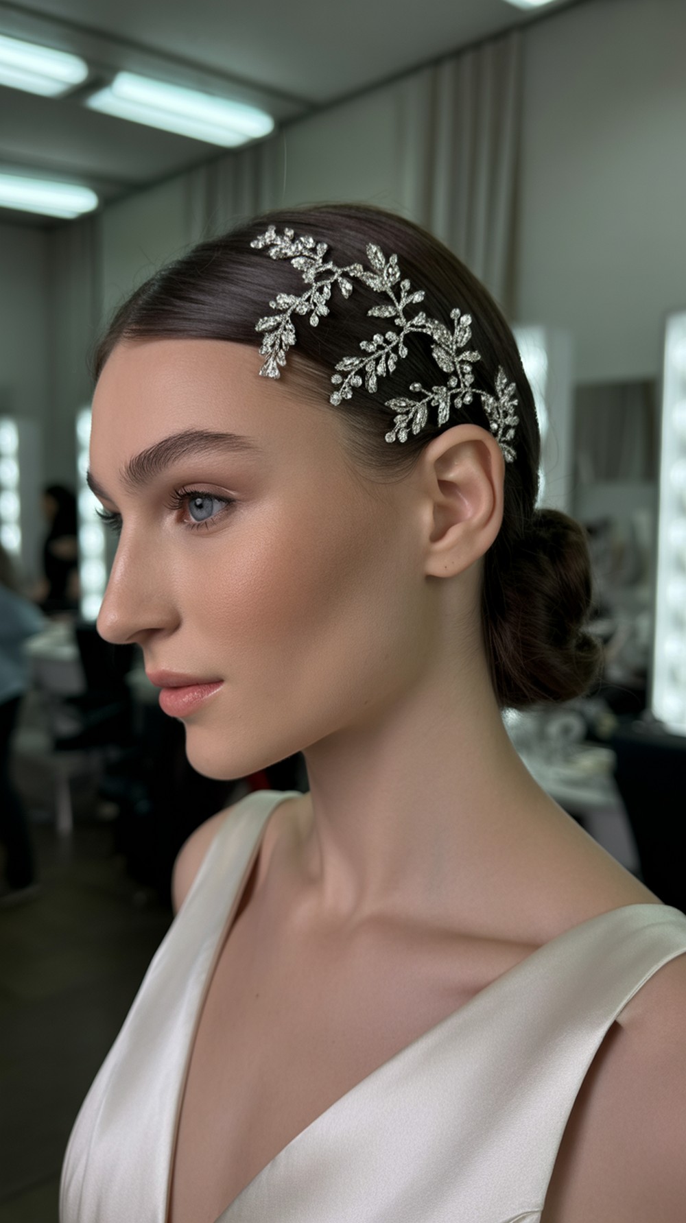 Crystal Holly & Leaf Hairpins