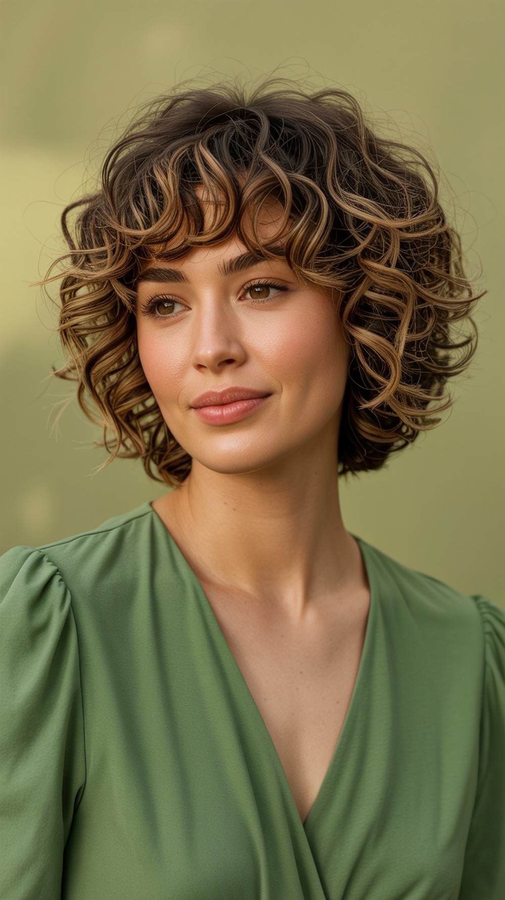 Curly Shag with Bangs