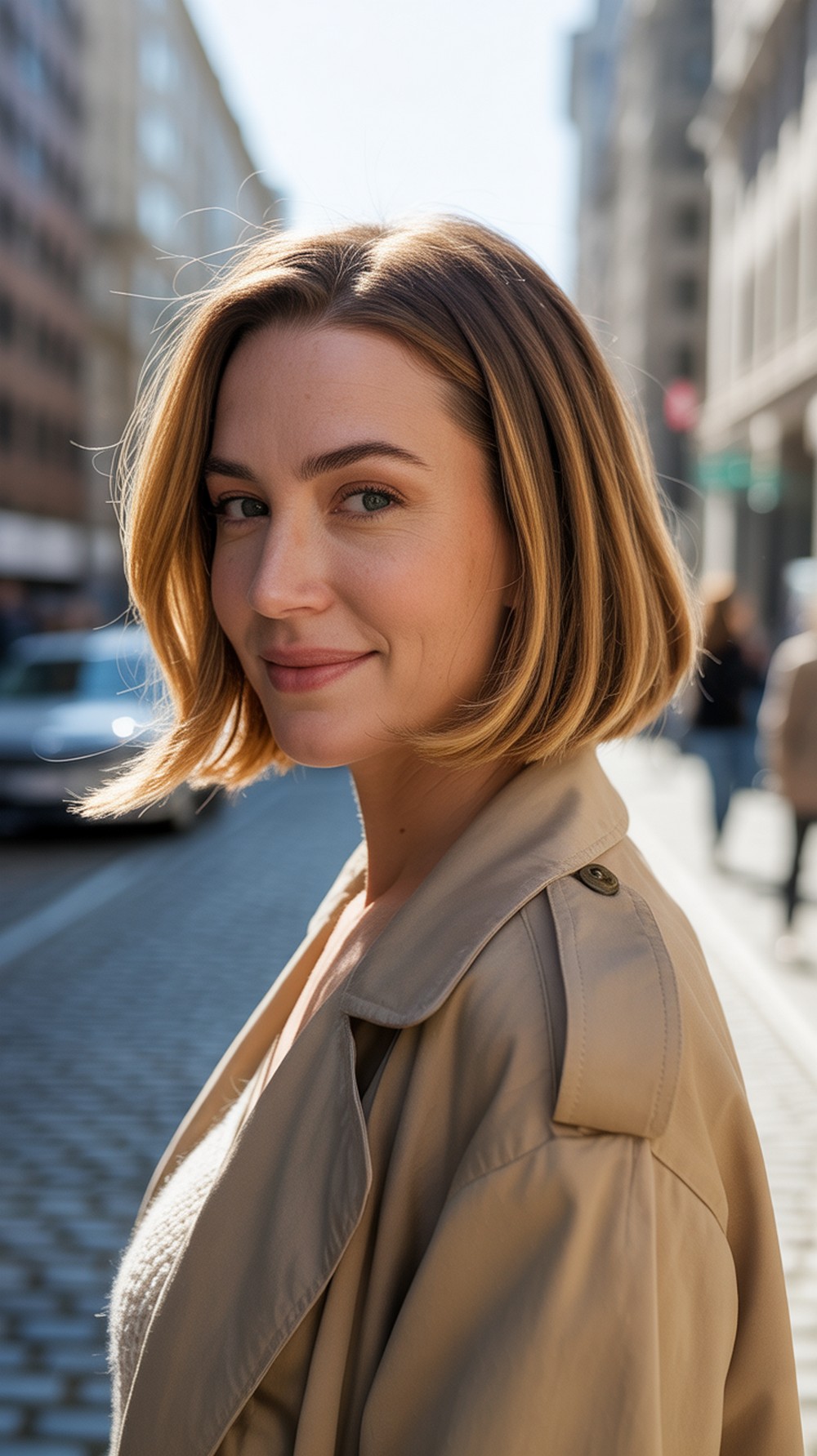 Golden Honey Balayage Bob