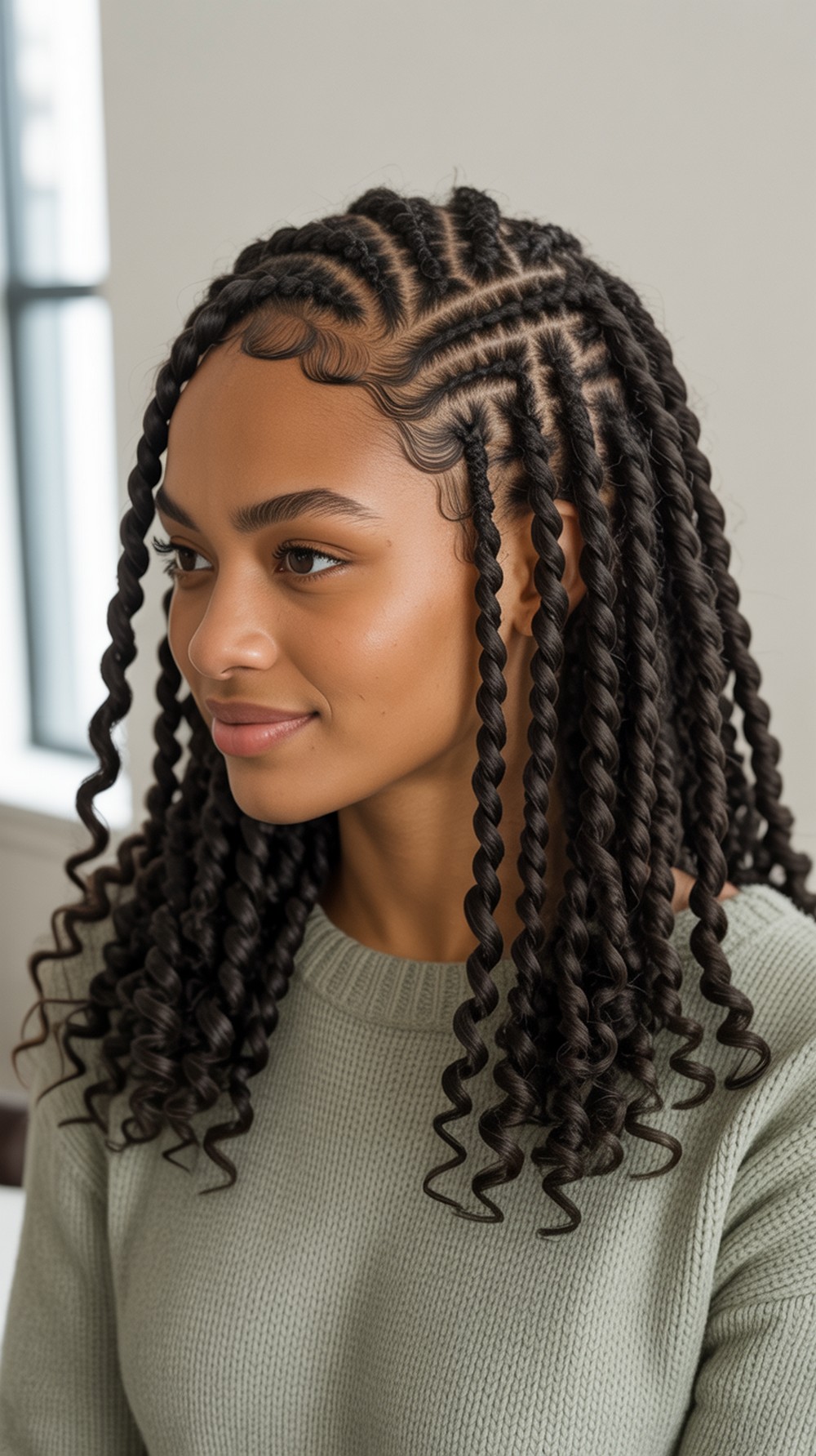 Half Up Zig Zag Flat Twists