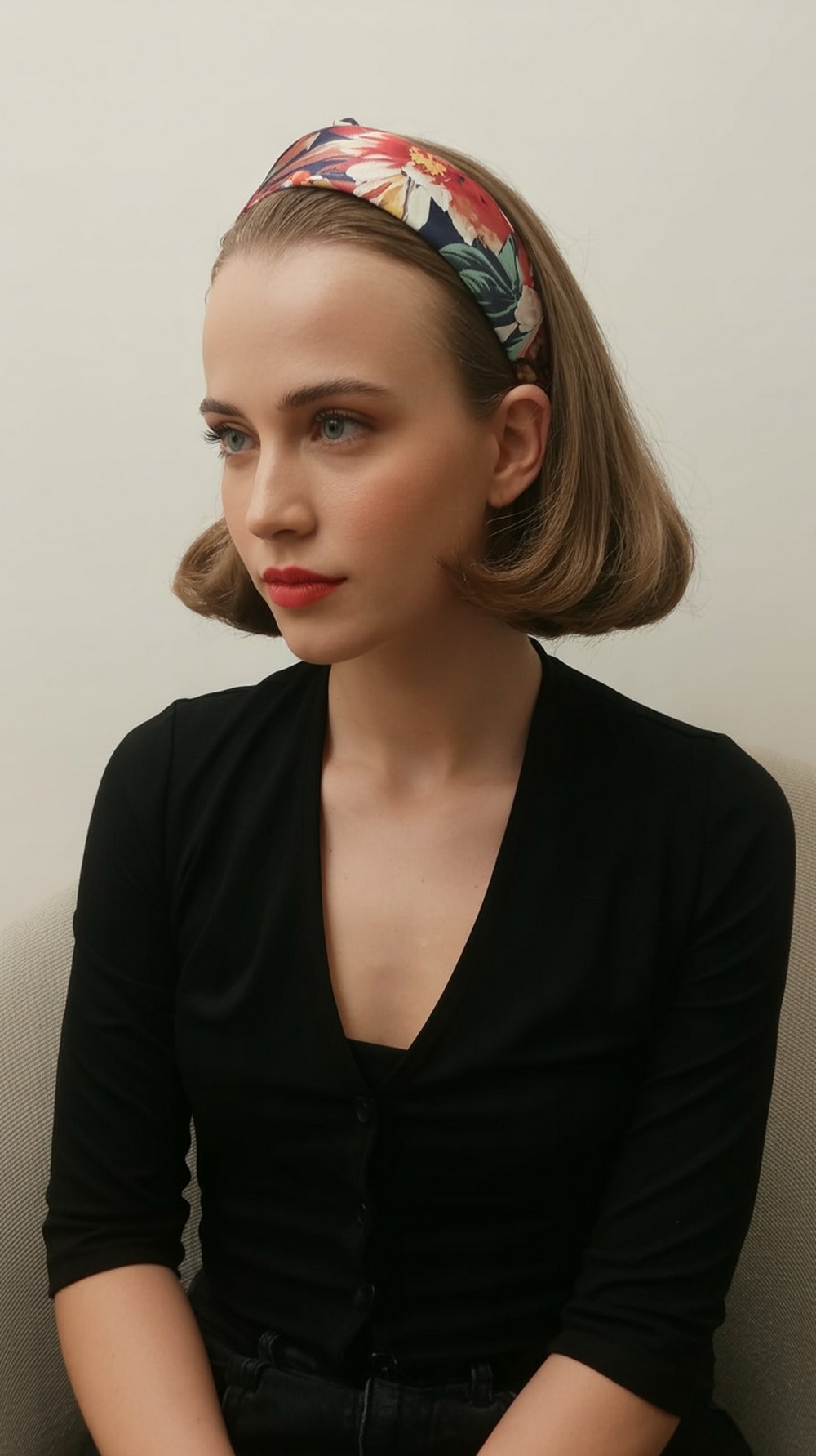 Retro Flip + Wide Floral Headband