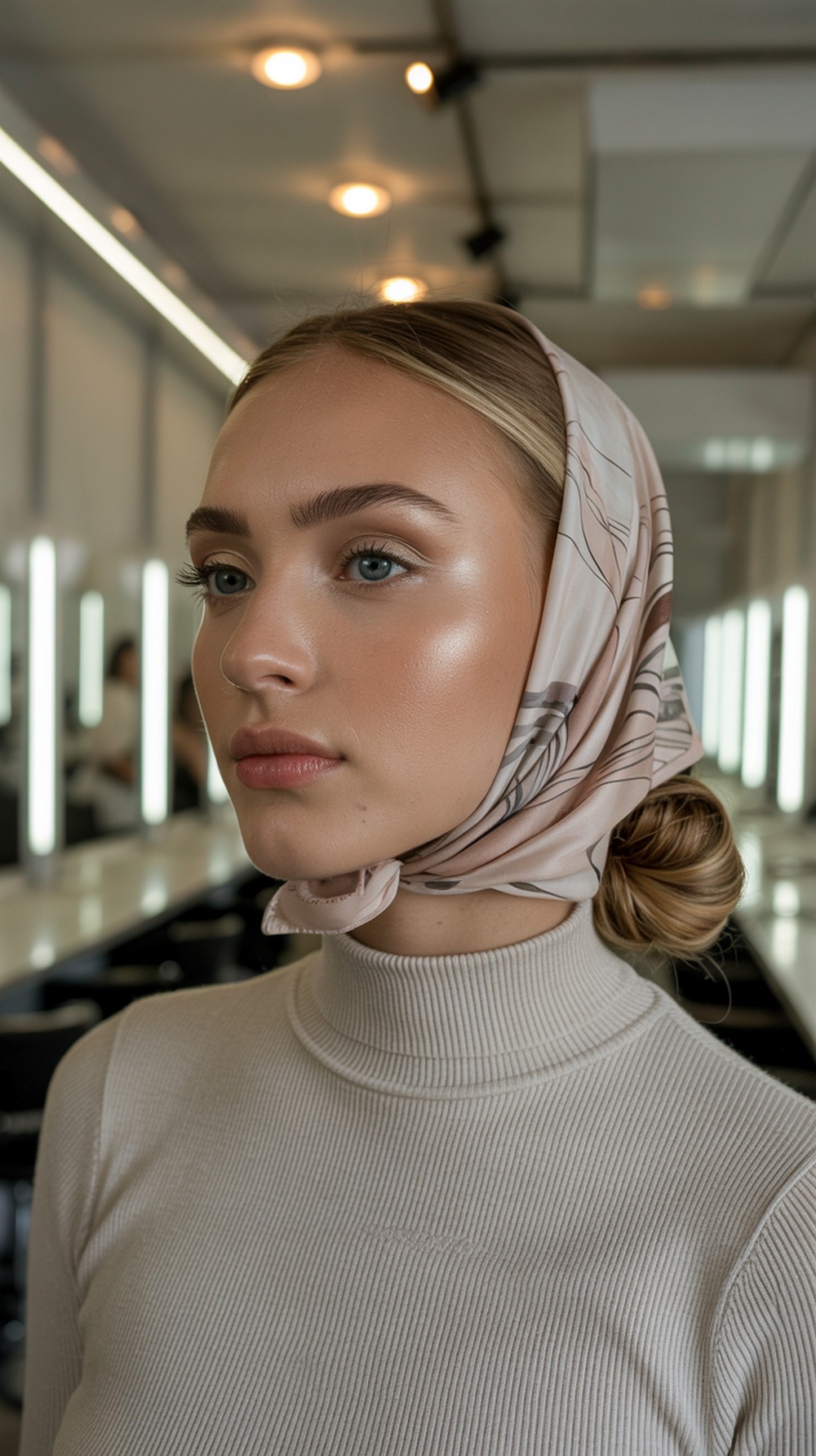 Scarf Wrapped Low Bun