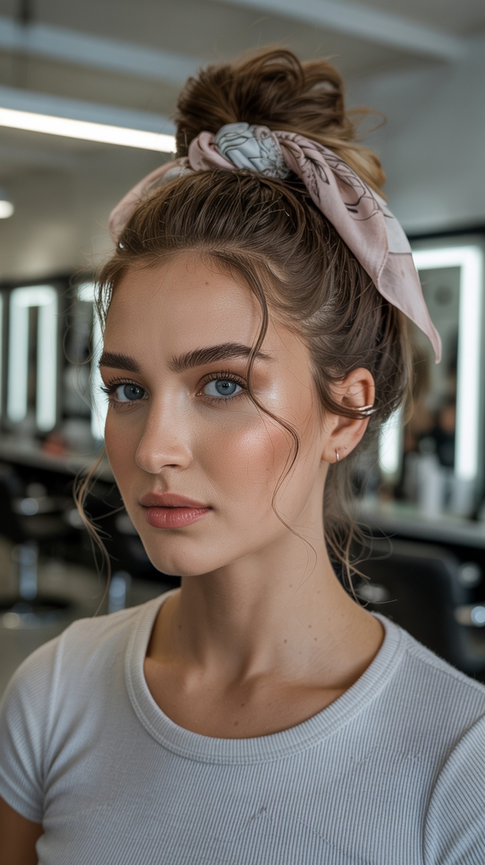 Scarf Wrapped Messy Bun
