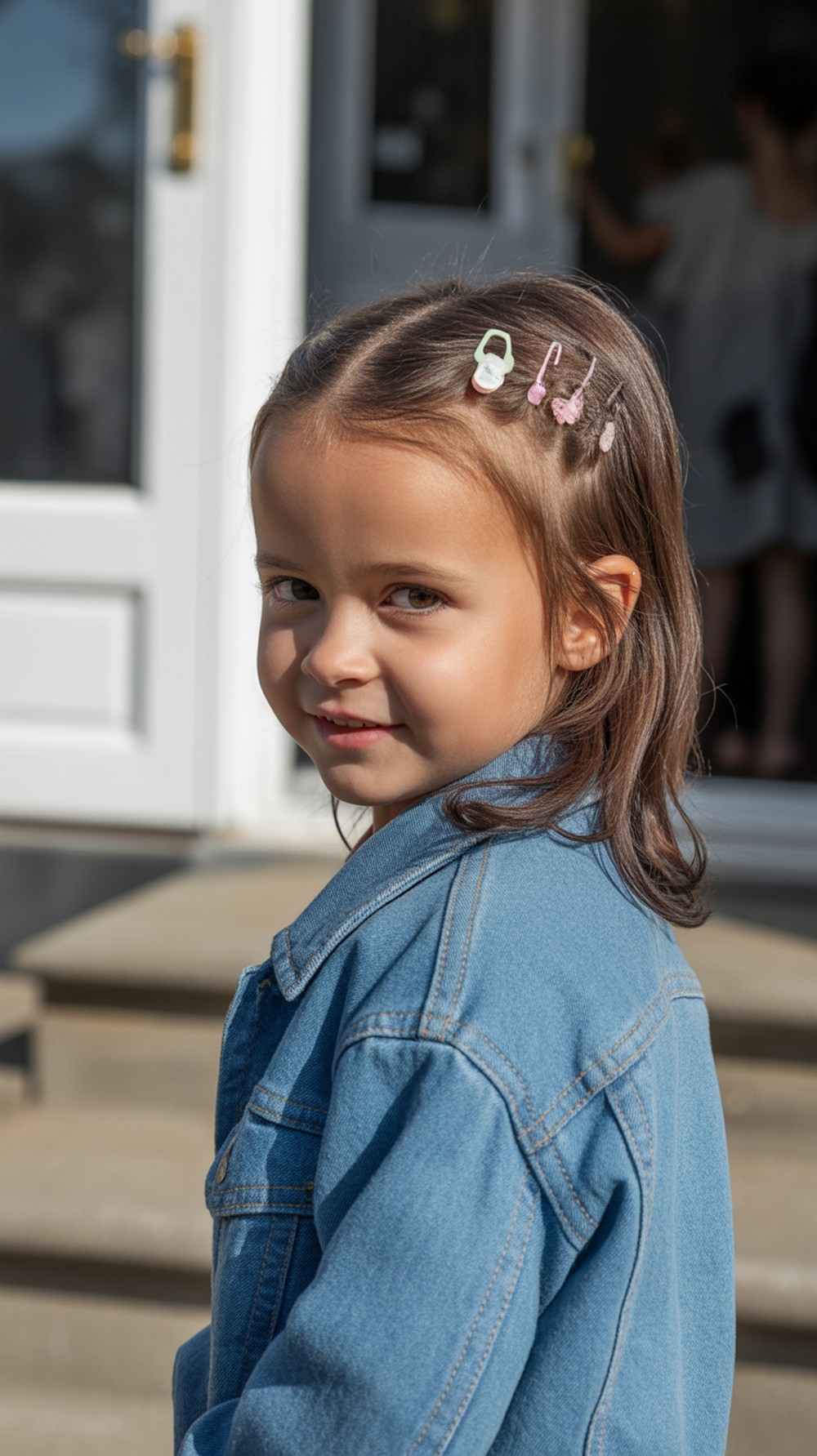 Side Part + Butterfly Clips