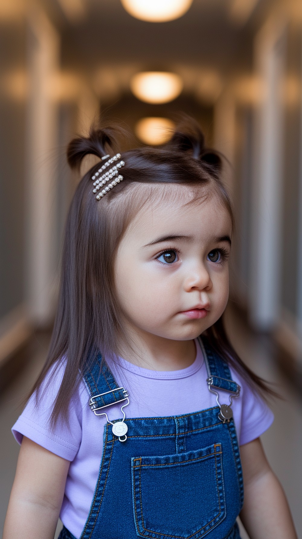 Side Part with Barrettes