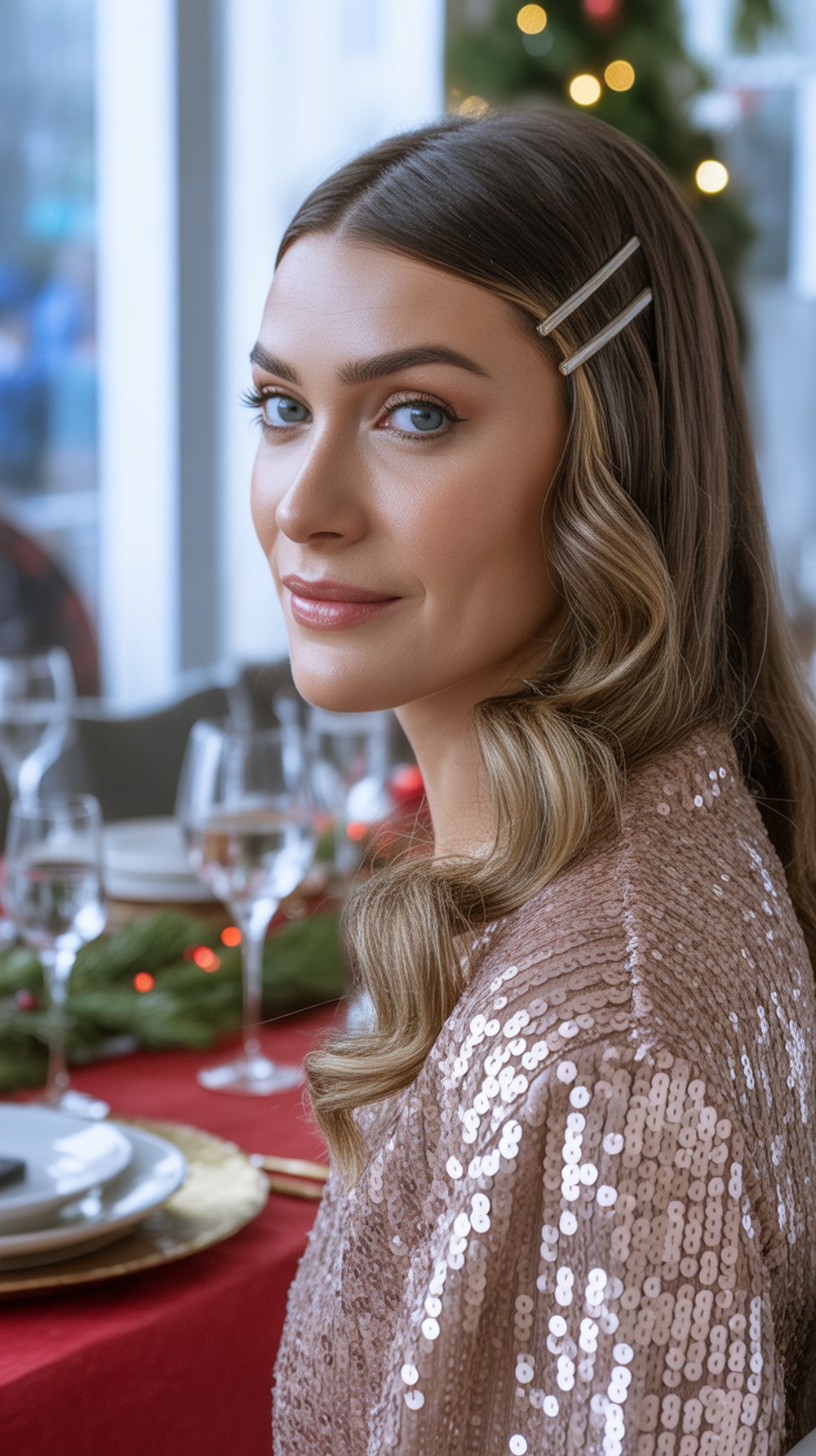 Side Swept Barrette Waves