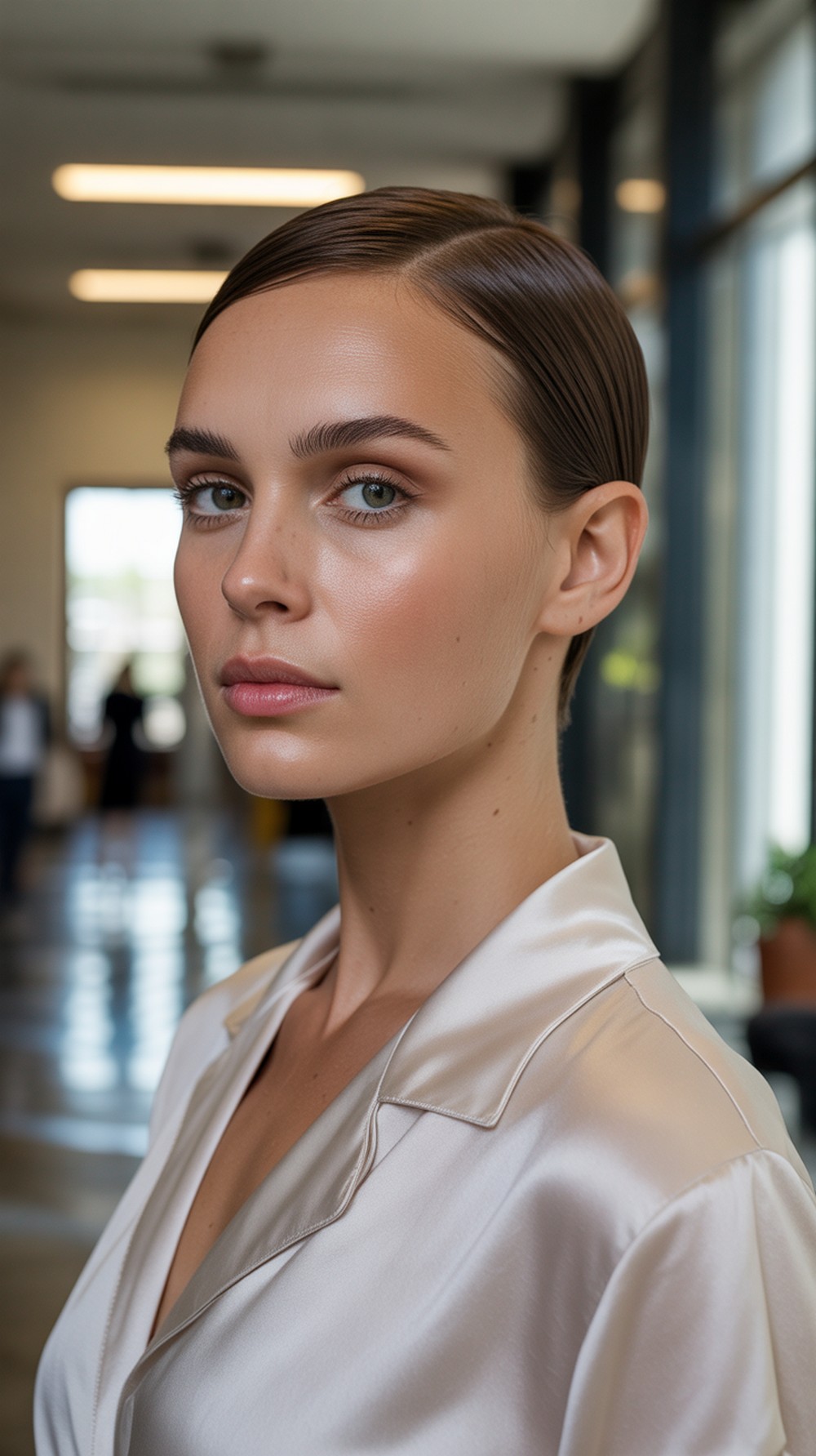 Sleek Nape Pixie with Beveled Top