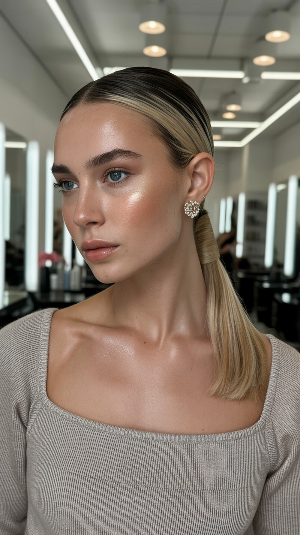 Sleek Side Part Pony with Wrap
