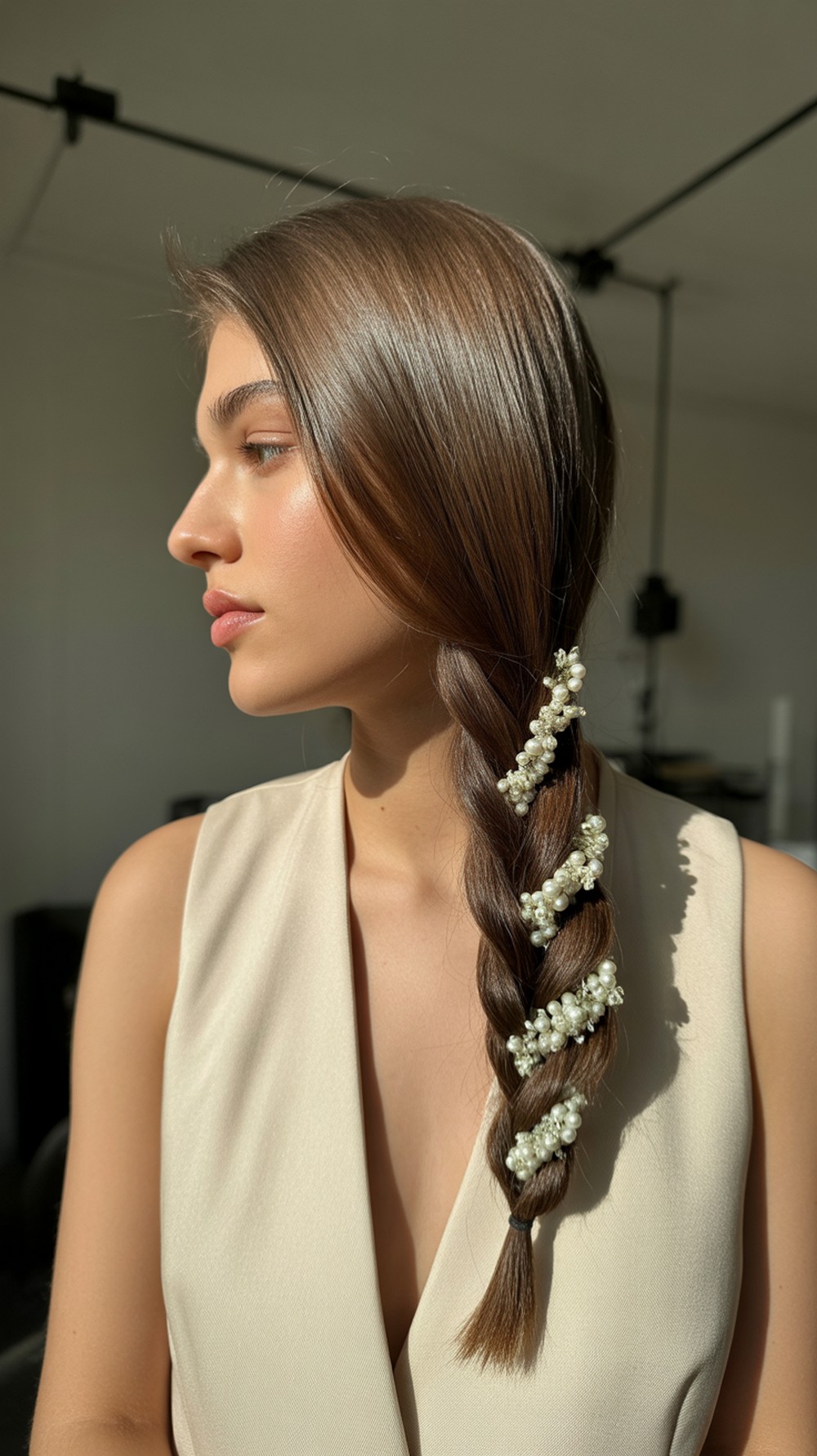 Twisted Waterfall with Pearl Flower Mix