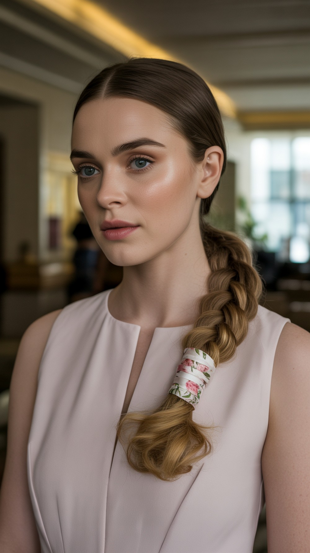 Waterfall Pony with Floral Wrap