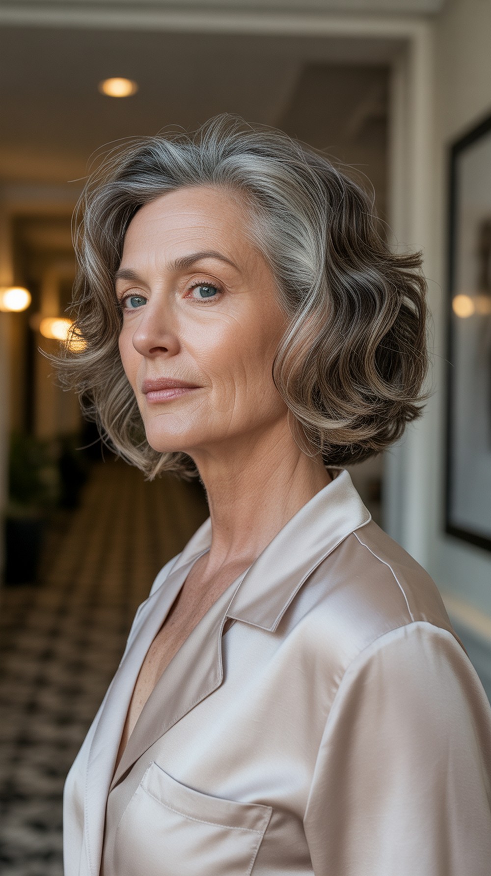 Wavy Chin Bob with Airy Layers