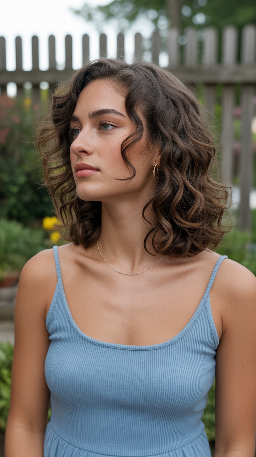 Coily Side Part with Defined Ends