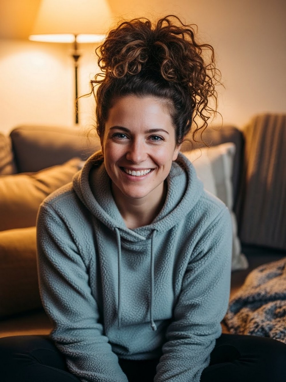 Curly Pile-Up Messy Bun