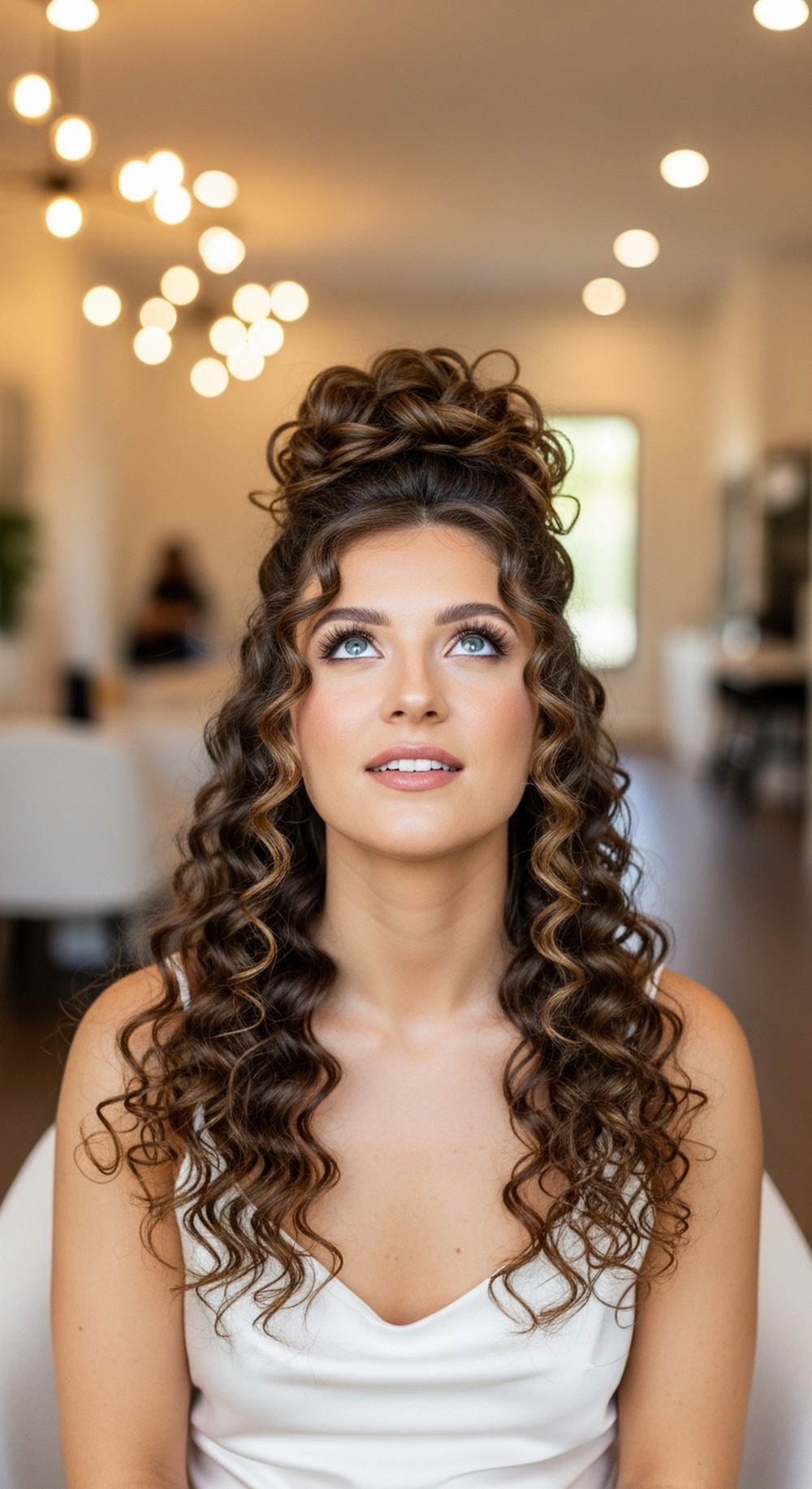 Curly Pineapple Updo