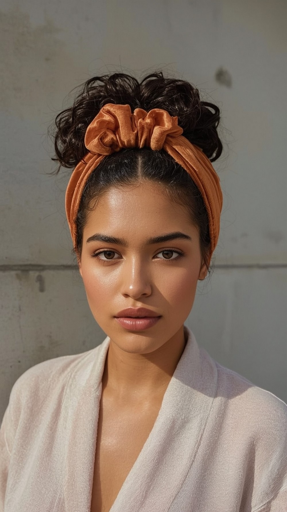 Curly Pineapple with Velvet Scrunchie
