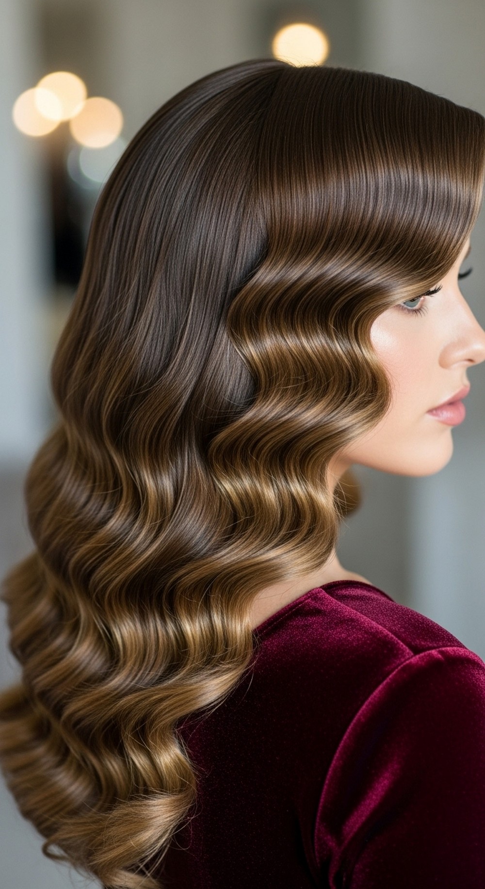 Deep Side-Part Hollywood Waves