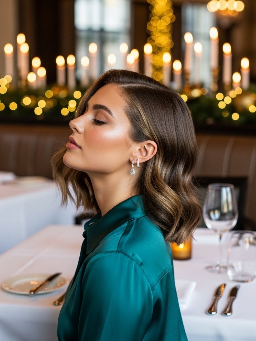 Glossy Holiday Wavy Lob