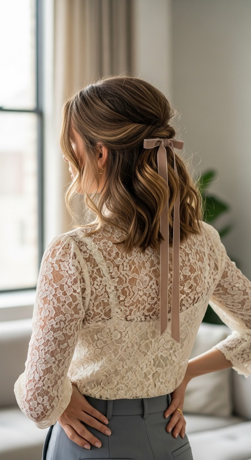 Half-Up Velvet Ribbon