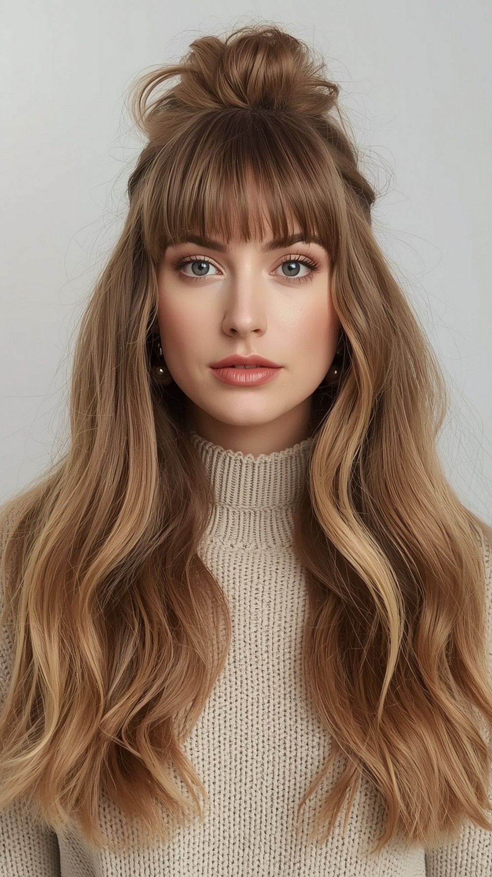 High Half-Up with Floaty Bangs