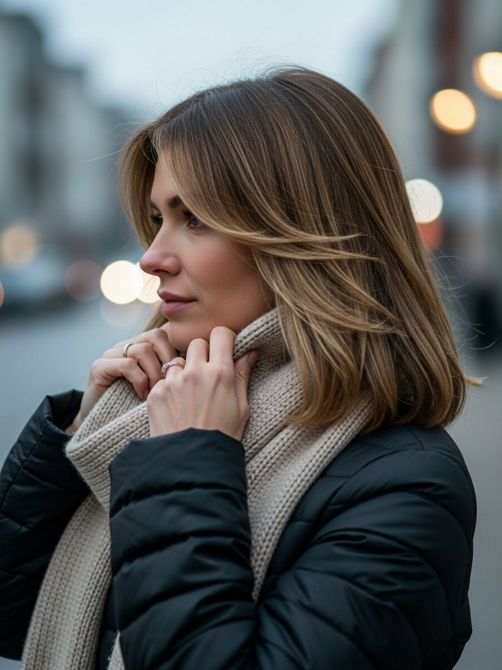 Layered Collarbone Cut with Tucked Ends