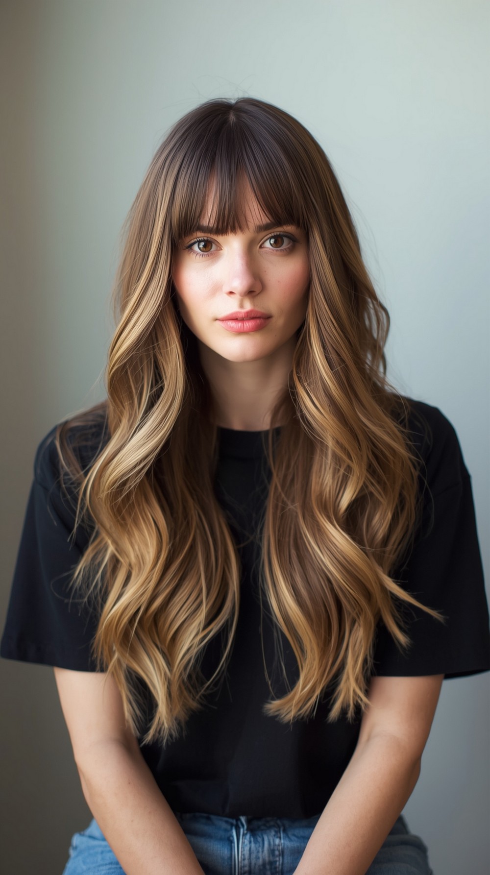Long Butterfly with Curtain Bangs