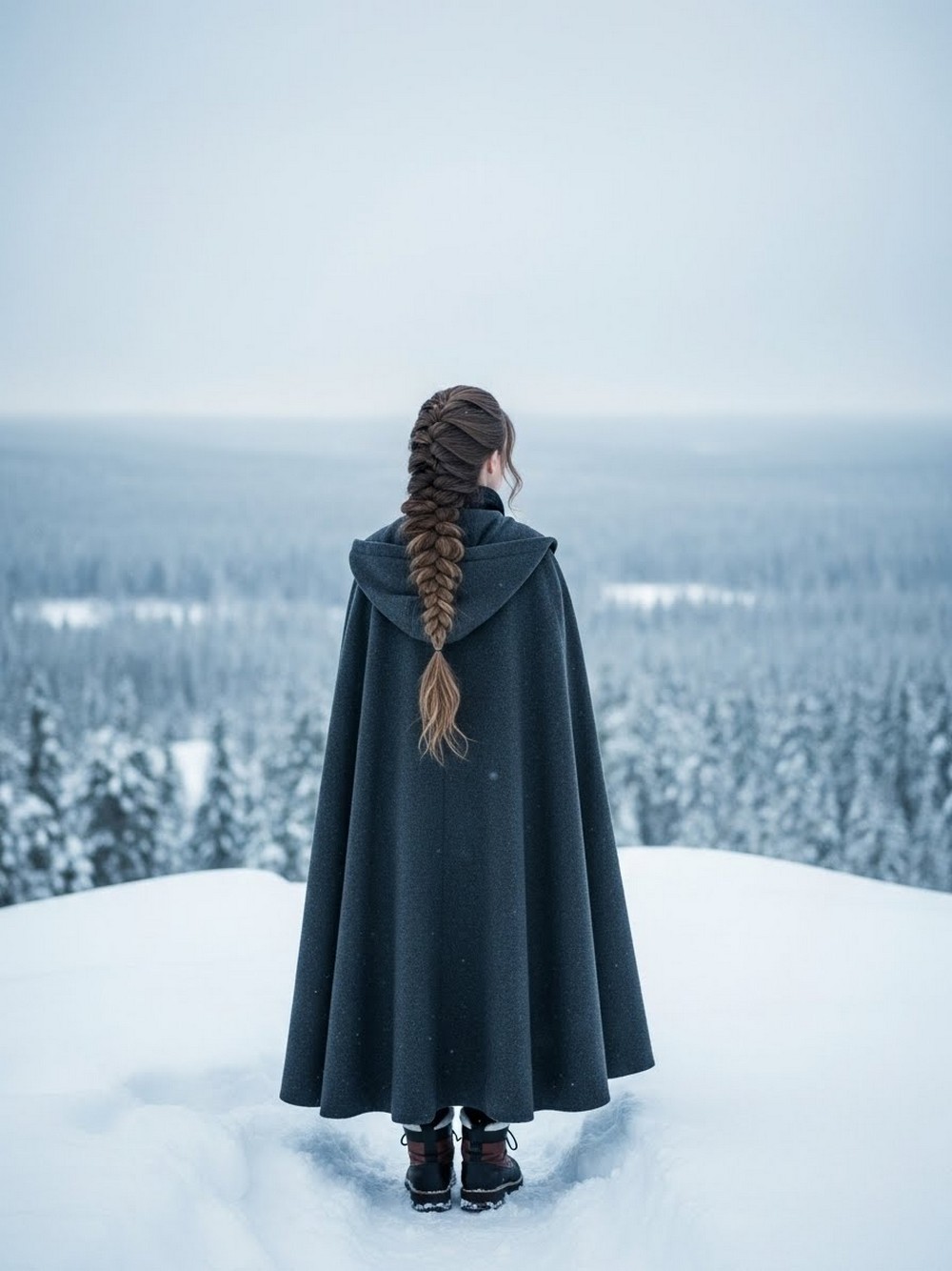 Long Snow-Queen French Braid