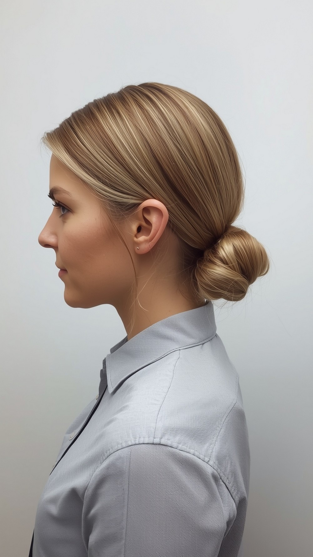 Side-Part Low Knot with Pieces