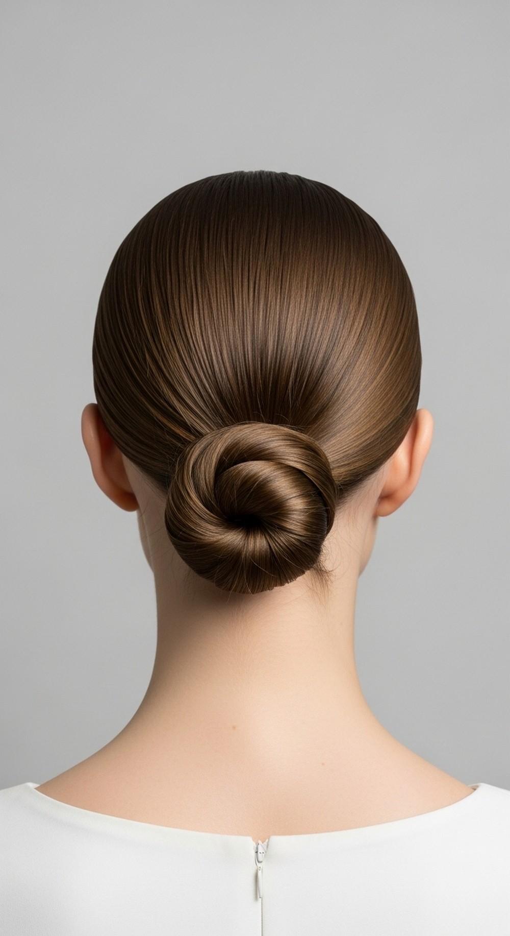 Sleek Middle-Part Low Knot