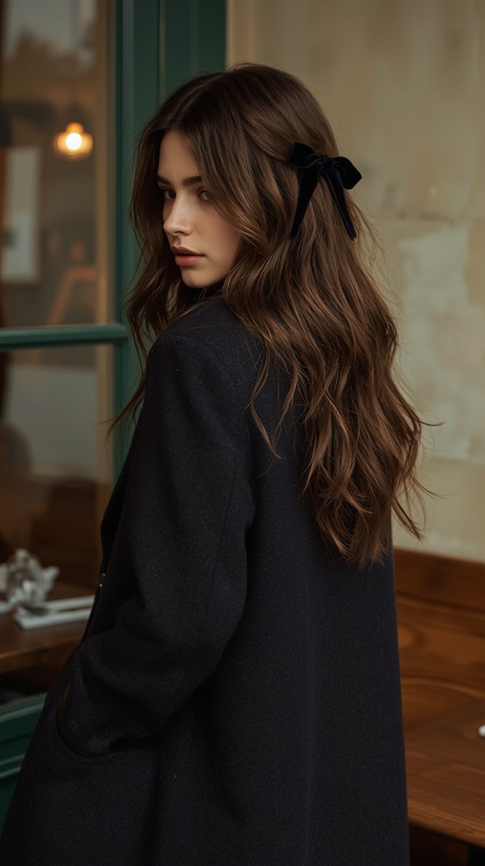 Velvet Ribbon Half-Up Cascade