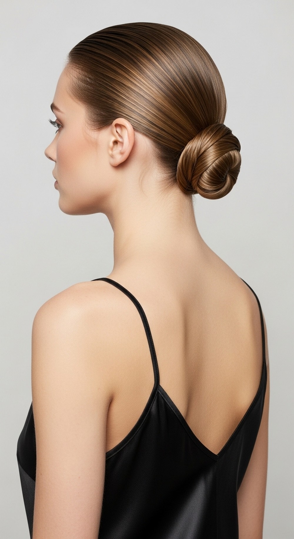 Wet-Look Low Bun