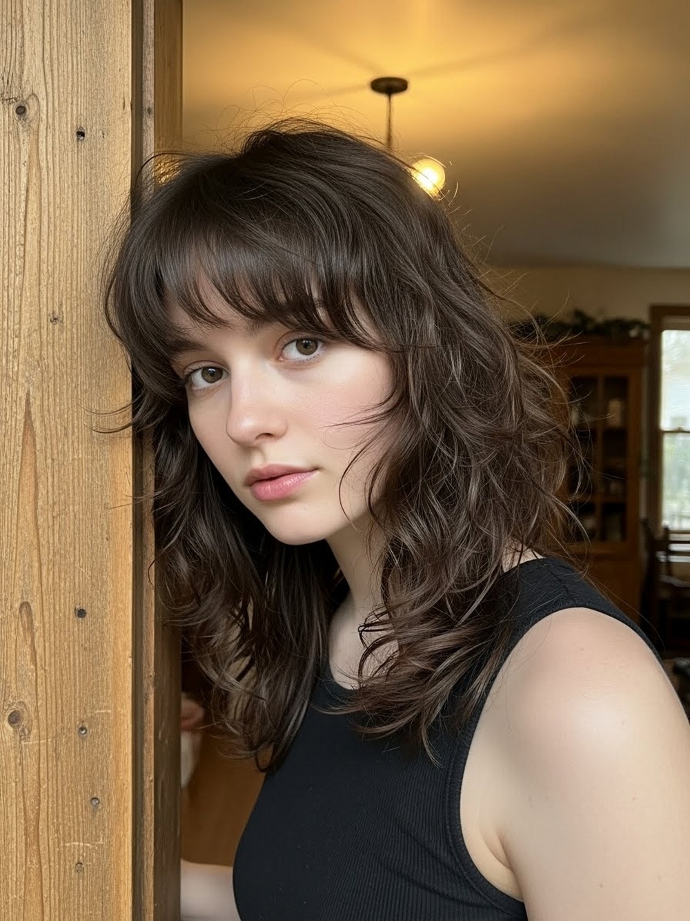 Long Shag with Curtain Bangs