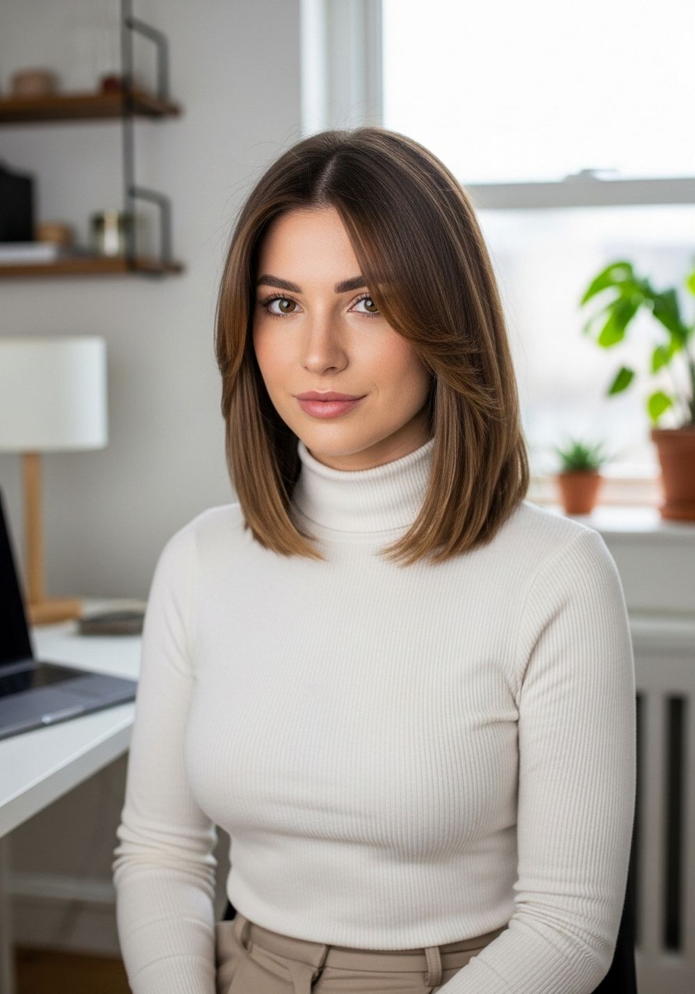 Asymmetrical Lob with Face-Framing Layers