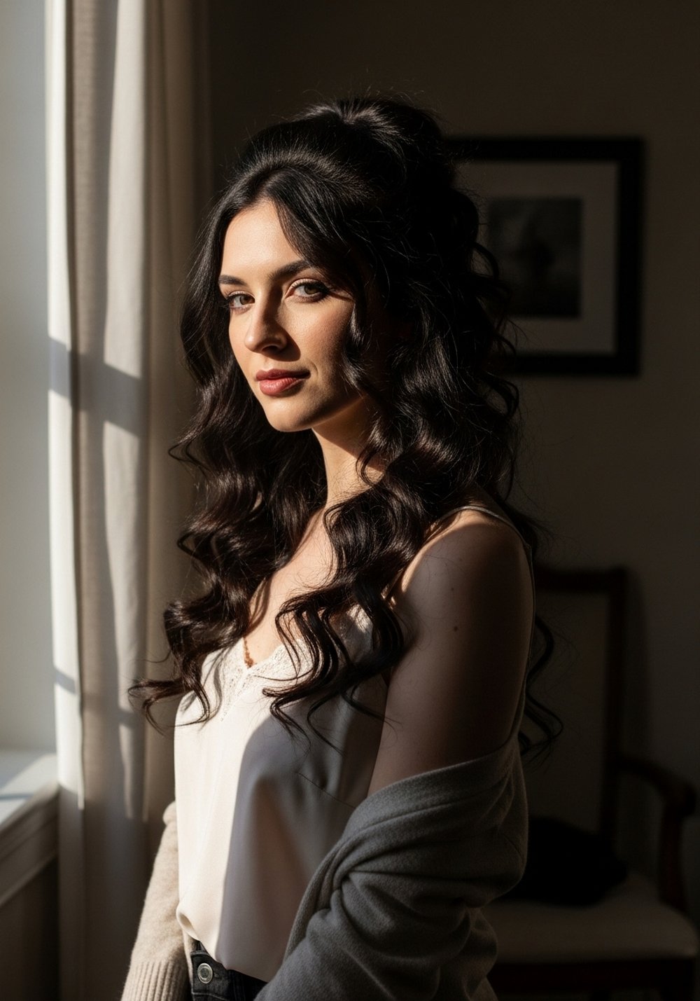 Dark Siren Half-Up Curls