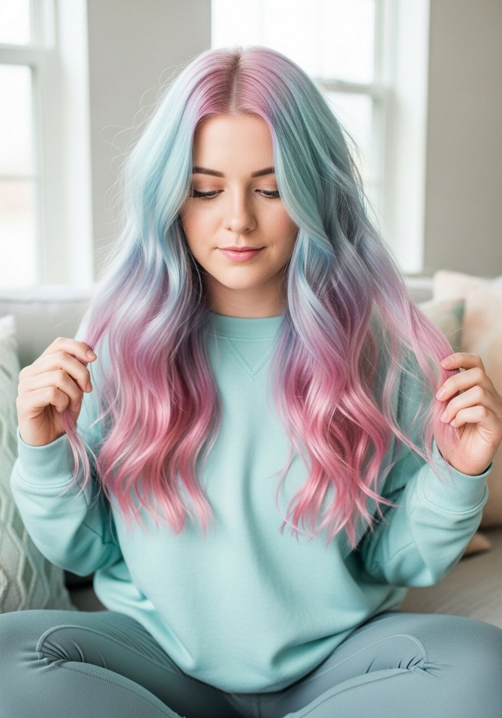 Pastel Pink & Blue Split