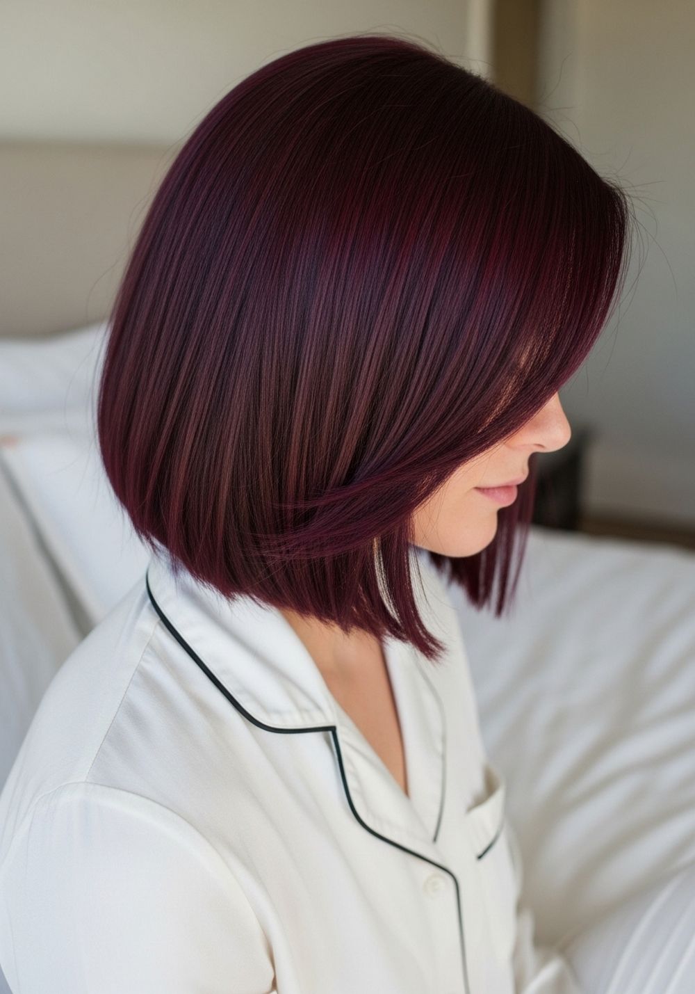 Plum-Deep Burgundy Ribbon Highlights